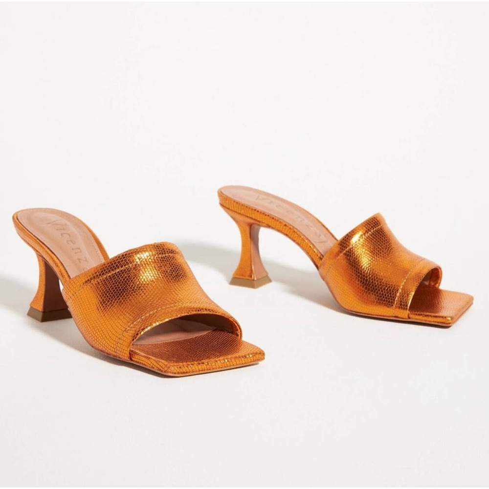 Orange Textured Mules